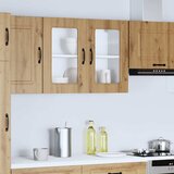  Zidni kuhinjski ormarić sa staklenim vratima "Kalmar" Artisan hrast, inženjersko drvo | shoptok.hr