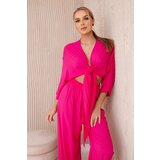 Kesi Włoski Women's set blouse with ties + trousers - fuchsia | Eponuda.ba
