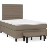 vidaXL Box spring postelja z vzmetnico taupe 120x190 cm blago, (21111387) | Shoptok.si