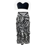 Dewberry 71058 Patterned Shiny Fabric Women Pareo-BLACK-WHITE Cijene