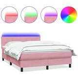 Box spring postelja z vzmetnico roza 160x220 cm žamet, (21791623) | Shoptok.si