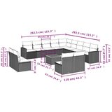  14-dijelni set vrtnih sofa s jastucima poliratan Bež | shoptok.hr