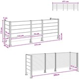  Ograda za kante za smeće Siva 315 x 85 x 115 cm Aluminij i WPC | shoptok.hr