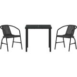  Vrtni set za objed 3 kom. Crna Čelik s prahom premazan | shoptok.hr