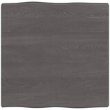 vidaXL Mizna plošča temno siva 60x60x4 cm obdelana trdna hrastovina Cene