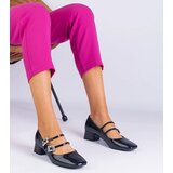 Gemre Viansol black patent pumps with rhinestone buckle | Shoptok.si