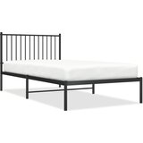 Maison Chic Kovinski Posteljni okvir - Enojna postelja - Postelja za odrasle z vzglavjem črn 100x200 cm, (21694419) Cene