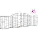 vidaXL Obokane gabion košare 4 kosi 300x30x80/100 cm pocinkano železo, (20758557) | Shoptok.si