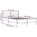  Okvir kreveta boja hrasta 140x190 cm konstruirano drvo i metal | shoptok.hr