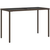  Vrtni stol sa staklenom pločom smeđi 115x54x74 cm od poliratana | shoptok.hr
