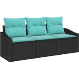 vidaXL Set sofe 3 kom. Crna poliratan - Crna | shoptok.hr