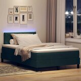  LED Box Spring Krevet Tamnozelena 120 x 190 cm Baršun | shoptok.hr