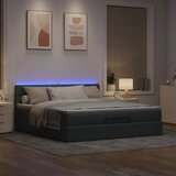vidaXL Otomanski posteljni okvir z vzmetnico siv 180x200 cm blago Cene