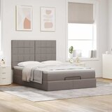  Otomanski krevet s madracem i LED smeđesivi 140x200 cm tkanine | shoptok.hr