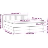  box spring s madracem LED svjetlosivi 180x200 cm tkanina | shoptok.hr