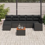  8-dijelni vrtni kauč s jastučićima crni poli ratan akacija | shoptok.hr