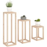  3-dijelni set stalaka za biljke od masivne borovine | shoptok.hr