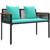  Set vanjskog namještaja 4 pcs Crna i Tirkizna PE ratan | shoptok.hr