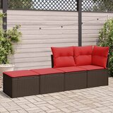  2-dijelni set vrtnih sofa poliratan i bagrem s jastucima smeđi | Eponuda.com