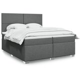  Krevet s oprugama i madracem tamnosivi 200 x 200 cm od tkanine | shoptok.hr