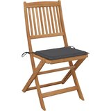 Maison Chic Zložljivi Vrtni Stoli - Stol za vrti 2 kosa z blazinami trden akacijev les JS2781, (21876288) | Shoptok.si