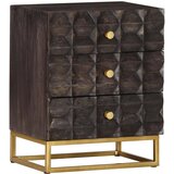 The Living Store Nočna omarica črna 40x30x50 cm trden mangov les - Nočna Omarica, (21568452) | Shoptok.si