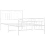 Metalni okvir kreveta uzglavlje i podnožje bijeli 107x203 cm | shoptok.hr