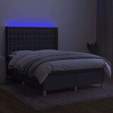  Box spring postelja z vzmetnico LED temno siva 140x200 cm blago, (20726525) | Shoptok.si