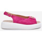 S. BARSKI Women's Suede Sandals With Gold Detail S.Barski GR51-604 Fuchsia | Shoptok.si