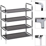 vidaXL stalak za cipele s 4 police od metala i netkane tkanine crni | shoptok.hr