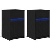 LED noćni ormarić s ladicama 2 pcs Crni hrast 38 x 34 x 61 cm | shoptok.hr