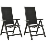 Maison Chic Zložljivi Vrtni Stoli - Stol za vrti 2 kosa tekstil in aluminij črni JS2687, (21876239) | Shoptok.si