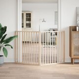  Sklopiva vrata za pse s 2 panela, 160 cm, drvo topole Smeđa 80 x 90 x 2 cm | shoptok.hr
