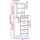 vidaXL Bijela MDF Standard Highboard Pravokutni Minimalistički | shoptok.hr