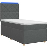  LED okvir za krevet s madracem Tamnosiva 90 x 190 cm Tkanina | shoptok.hr