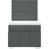 vidaXL Box spring postelja z vzmetnico temno siva 100x200 cm blago | Shoptok.si