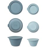 Liewood 2 dijelni set sklopivih posudica s poklopcem iz silikona dale sea blue/whale blue mix | shoptok.hr