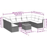  10-dijelni set vrtnih sofa s jastucima crni od poliratana | shoptok.hr
