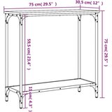  Konzolni stol crni 75 x 30 5 x 75 cm od konstruiranog drva | shoptok.hr