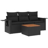  4-dijelni set vrtnih sofa od poliratana s jastucima crni | shoptok.hr