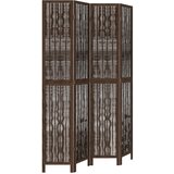 Furnova Paravan 4-delni temno rjav trden les pavlovnije, (21929730) | Shoptok.si