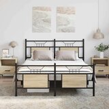  Posteljni okvir brez vzmetnice hrast 150x200 cm inženirski les, (21829432) | Shoptok.si