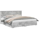  Krevetna konstrukcija s ladicama Betonski sivi 200 x 200 cm | shoptok.hr