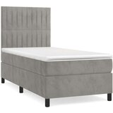 Box spring postelja z vzmetnico svetlo siv 90x190 cm žamet, (20846629) | Shoptok.si