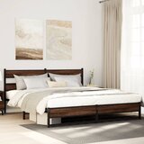  Metalni okvir kreveta bez madraca smeđa boja hrasta 200x200 cm | shoptok.hr