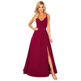 Numoco 299-5 CHIARA elegant maxi dress with straps - BURGUNDY Cene