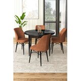 Hanah home Set Trpezarijski sto i 4 stolice, smeđe-crna | Eponuda.ba