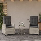 Maison Chic Nastavljivi vrtni stoli - Stol za vrt 2 kosa z blazinami svetlo siv PE ratan JS103, (21877999) | Shoptok.si