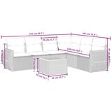  7-dijelni set vrtnih sofa od poliratana s jastucima crni | shoptok.hr