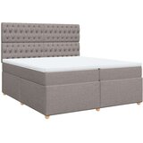 vidaXL Box spring postelja z vzmetnico taupe 200x200 cm blago, (21310685) | Shoptok.si